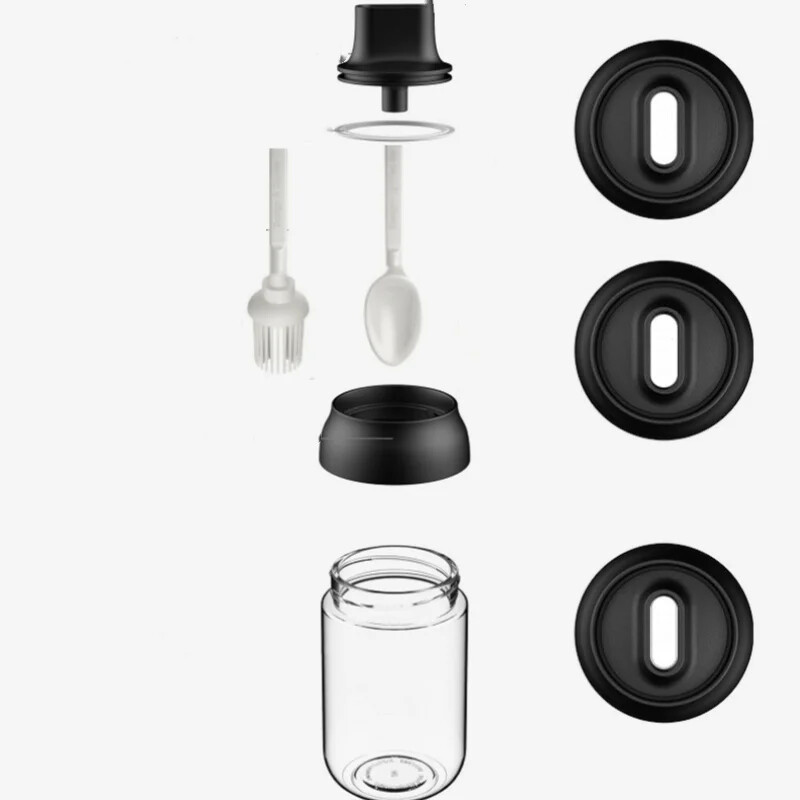 Staklenka za začine od 250 ml Bočica za začine Staklenka za sol i papar Staklenka za začine Poklopac otporan na vlagu Žlica Posuda za začine Kuhinjska boca za začine