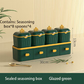 Kodumajapidamises kasutatavad köögitarbed soola, suhkru, MSG hoiustamise integreeritud mitme kambriga kerge luksusliku maitseainepurgi maitseainekomplekt