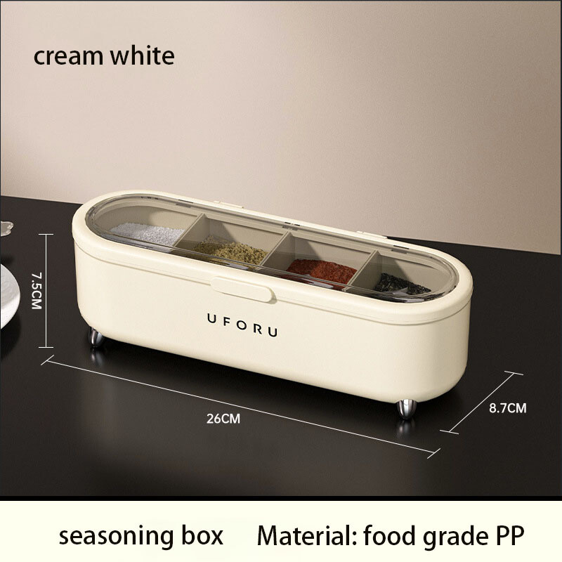 Kodumajapidamises kasutatavad köögitarbed soola, suhkru, MSG hoiustamise integreeritud mitme kambriga kerge luksusliku maitseainepurgi maitseainekomplekt