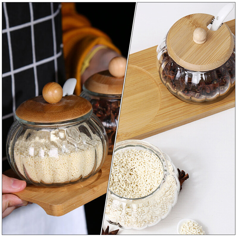 Borcane goale de sticlă pentru alimente, recipiente tip bufet cu bomboane, vas de zahăr, sare de dovleac, suport transparent, capac, recipient pentru cafea de birou