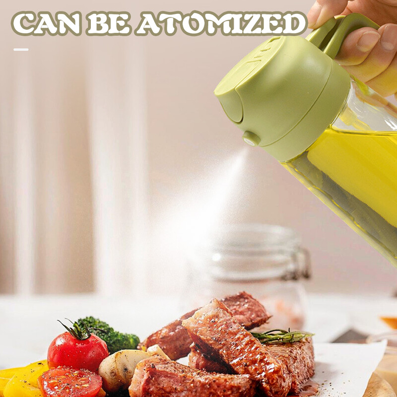 Γυάλινο μπουκάλι σπρέι λαδιού με ακροφύσιο στόμιου χύτευσης Διανομέας ελιάς διπλής χρήσης Camping BBQ Μπουκάλι ψεκασμού σάλτσας επαναχρησιμοποιήσιμης σόγιας ψησίματος