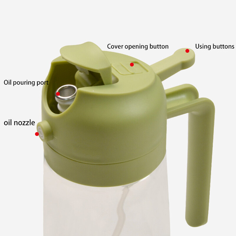 Γυάλινο μπουκάλι σπρέι λαδιού με ακροφύσιο στόμιου χύτευσης Διανομέας ελιάς διπλής χρήσης Camping BBQ Μπουκάλι ψεκασμού σάλτσας επαναχρησιμοποιήσιμης σόγιας ψησίματος