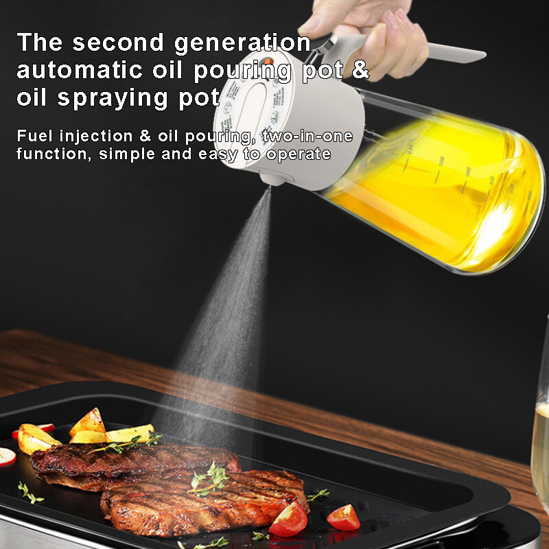 700 ml staklena boca za raspršivač ulja 2 u 1 preokrenuta boca za raspršivač ulja za kuhinju Distributer kuhinjskog ulja Kuhinjski alati Gadgeti Dropshipping
