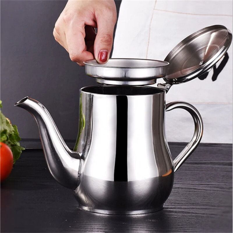 304 roostevabast terasest õlikann Köögi õlifiltri tass majapidamisfiltri võrgusilma õlipaagi anum lekkib õli lekib õli hoiupaagi õlipott