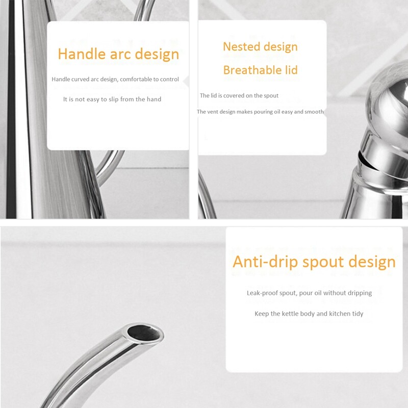 350 ml oliiviõli dosaator, köögi roostevabast terasest õli / äädika pott, oliiviõli pudel, oliiviõli purki hoiukonteiner