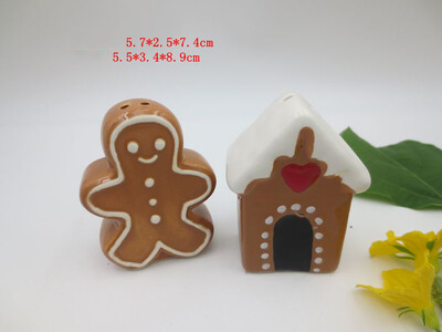 Set de sare și piper din ceramică (sperietoare, turtă dulce, craniu, pălărie de vrăjitoare, bufniță, pisică neagră, cocoș, bucătar, ciupercă)