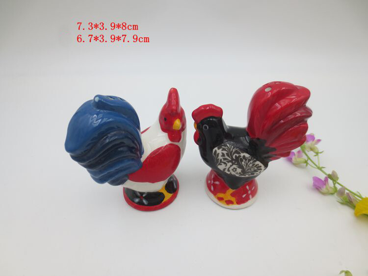 Set de sare și piper din ceramică (sperietoare, turtă dulce, craniu, pălărie de vrăjitoare, bufniță, pisică neagră, cocoș, bucătar, ciupercă)