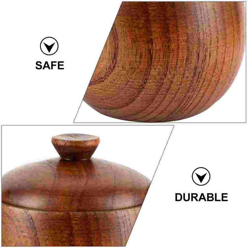 Puidust nikerdatud vürtsipurk Köök soolapurgid Tolmukindel maitseainete säilituskonteiner