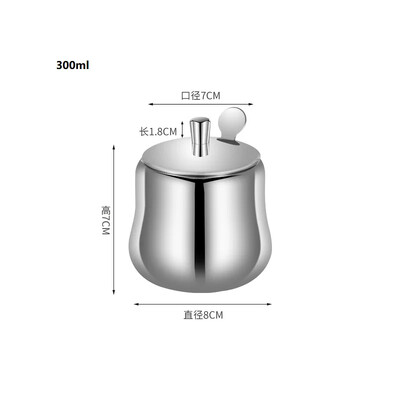 300 ml nerūdijančio plieno prieskonių indelis cukraus dubenėlis kavos indelis prieskonių indelis pagardų indelis kanistras su dangteliu ir šaukštu