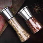 Roostevabast terasest vürtside soola- ja pipraveski köök kaasaskantavad purgimahutid käsitsi toit ürdiveskid vidinapudel