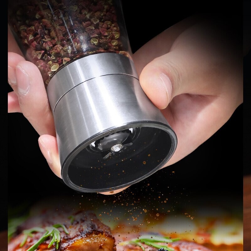 Roostevabast terasest vürtside soola- ja pipraveski köök kaasaskantavad purgimahutid käsitsi toit ürdiveskid vidinapudel