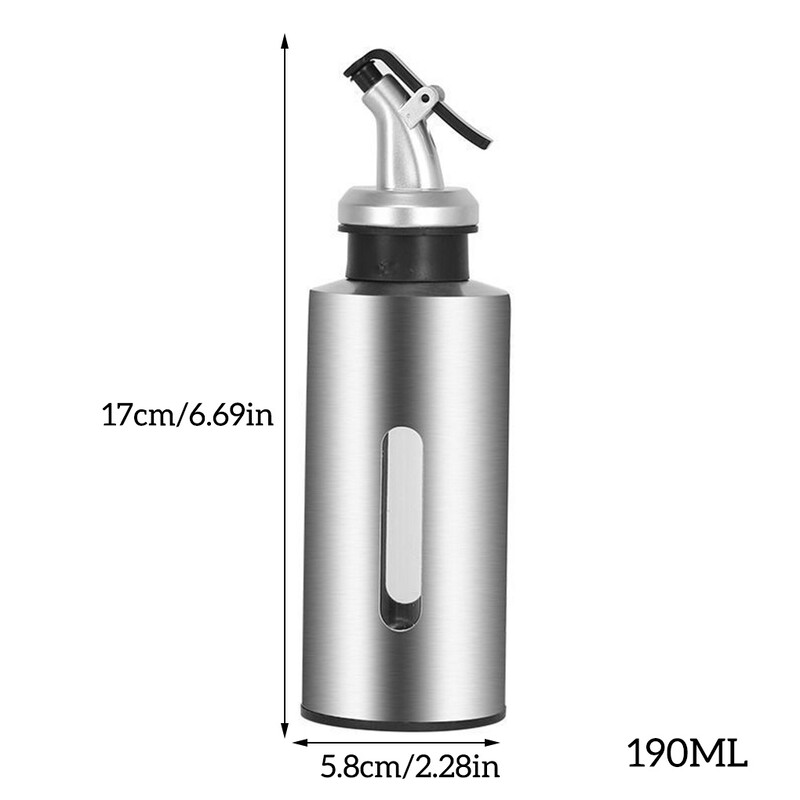 Nešiojamasis aliejaus butelis, nepralaidus acto padažo laikiklis, dozatorius, stiklainis, indas, prieskoniai, 290 ml