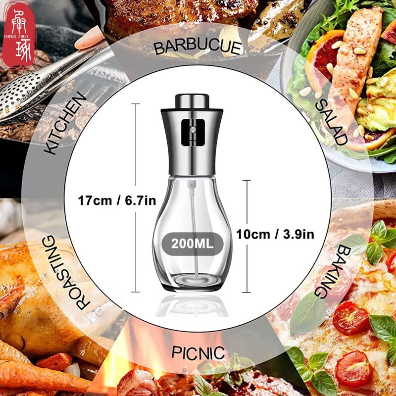 200 ml stiklinio aliejaus purškimo buteliukas Maisto kokybės mister purškiamas aliejaus dozatoriaus indelis, puikiai tinka kepsninei kepti iškylai, kepimo virtuvės reikmenims