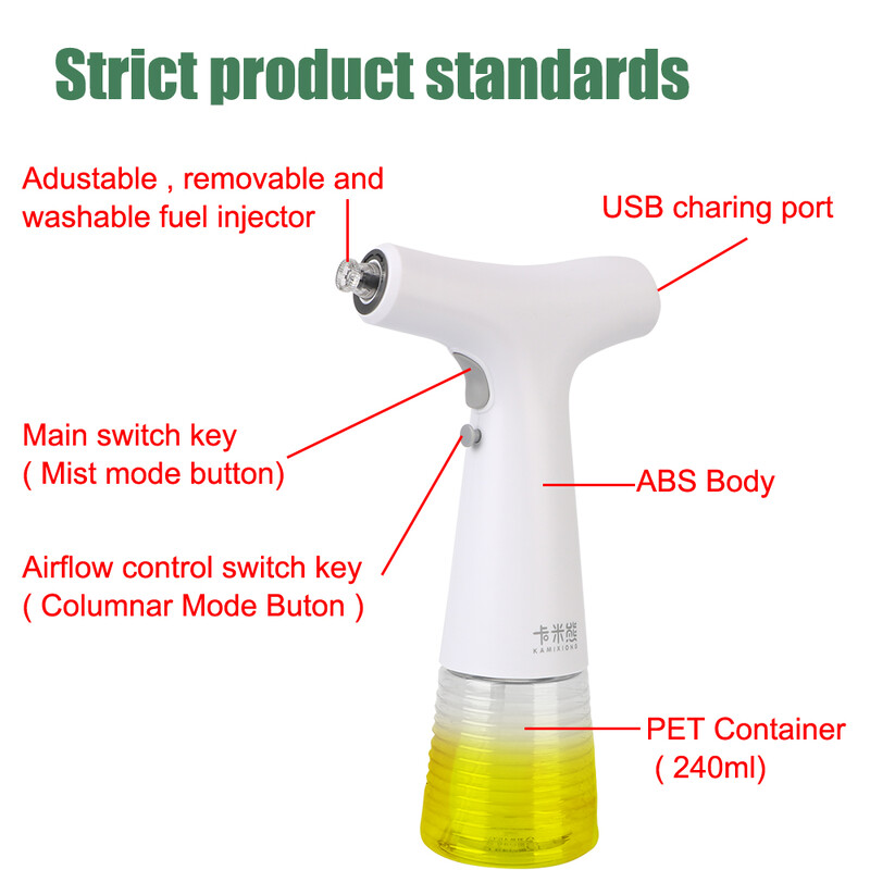 Loominguline sojakastepurk äädika säilituspudel USB-laadimine BBQ-köögi õlipihusti jaoks elektriline oliiviõli pihustuspudeli jaotur