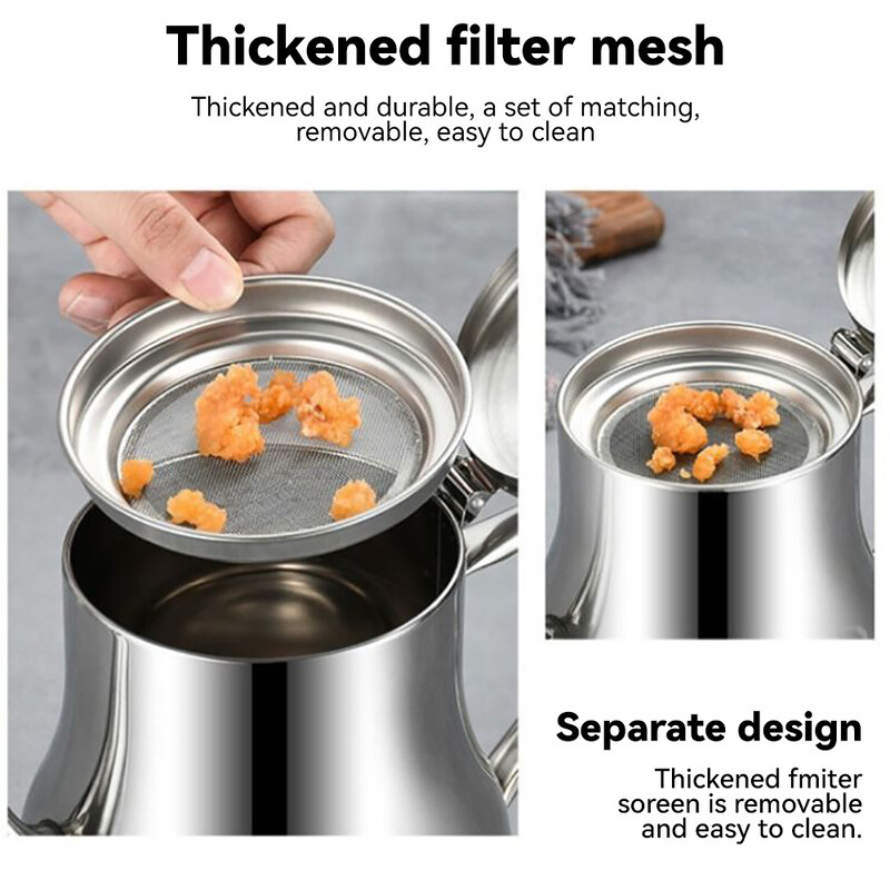 Μπουκάλι λαδιού οικιακής κατσαρόλας από ανοξείδωτο ατσάλι 1 τμχ με φίλτρο αξεσουάρ κουζίνας