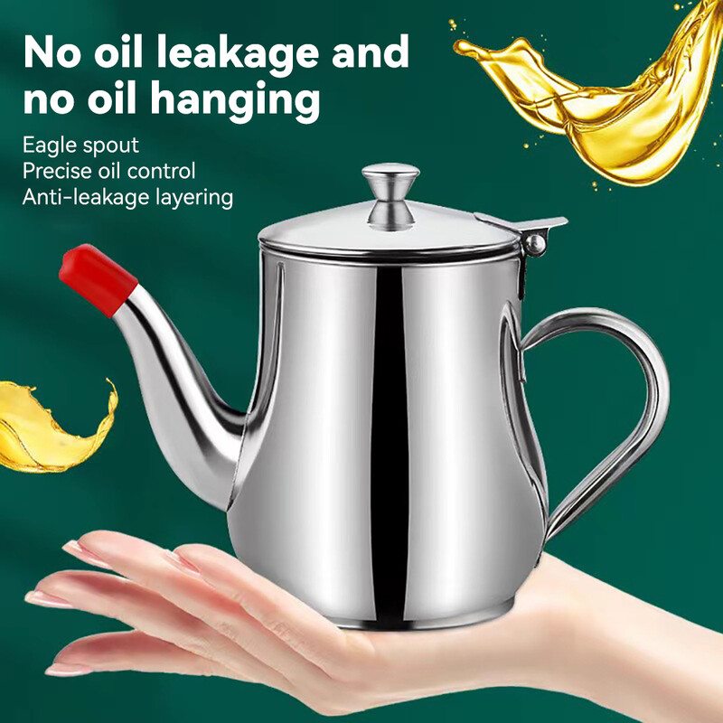 Μπουκάλι λαδιού οικιακής κατσαρόλας από ανοξείδωτο ατσάλι 1 τμχ με φίλτρο αξεσουάρ κουζίνας