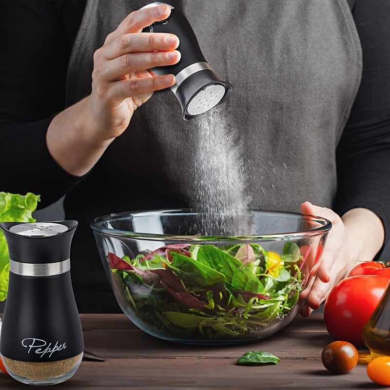 2 τμχ Μπουκάλια καρυκευμάτων Γυάλινα μπουκάλια Μπαχαρικά Αποθήκευση Μπάρμπεκιου Καρυκεύματα Βάζο Αλάτι Πιπέρι Κουτιά για Κουζίνα Gadget Tools Organizer