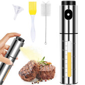 Õlipihusti toiduvalmistamiseks 100 ml roostevabast terasest oliiviõli pihusti Mister korduvtäidetav õlipihusti pudel BPA-vaba kaasaskantav õlipihusti