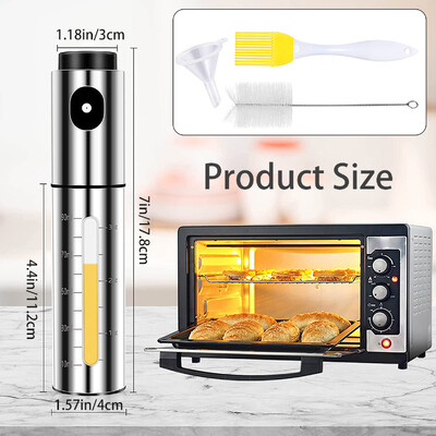 Õlipihusti toiduvalmistamiseks 100 ml roostevabast terasest oliiviõli pihusti Mister korduvtäidetav õlipihusti pudel BPA-vaba kaasaskantav õlipihusti