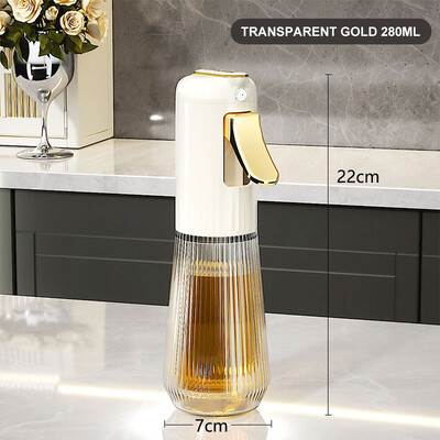 Atnaujinkite alyvuogių aliejaus purškimo buteliuką virtuvės kepimui skrudinimo stiklo preso tipo aliejaus purškimo butelis pikniko kepsninės alyvuogių aliejaus dozatorius