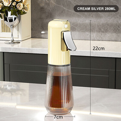 Atnaujinkite alyvuogių aliejaus purškimo buteliuką virtuvės kepimui skrudinimo stiklo preso tipo aliejaus purškimo butelis pikniko kepsninės alyvuogių aliejaus dozatorius