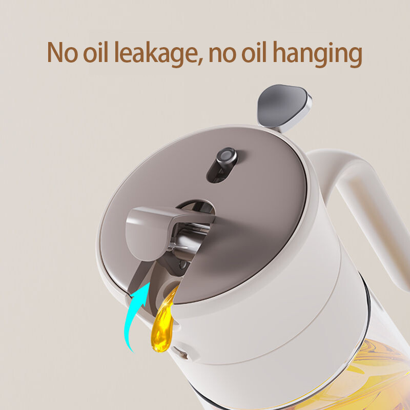 Dozator de ulei de măsline - Dozator 2 în 1 și pulverizator de ulei-Sticlă de ulei de 550 ml cu pulverizator de ulei pentru gătit, bucătărie, salată, grătar