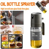 Virtuvės purškiamas aliejaus butelis Valgomojo aliejaus purkštuvas Stiklinis butelis kempingo kepsninė Kepimo prieskonių purškimo talpykla aliejaus butelis