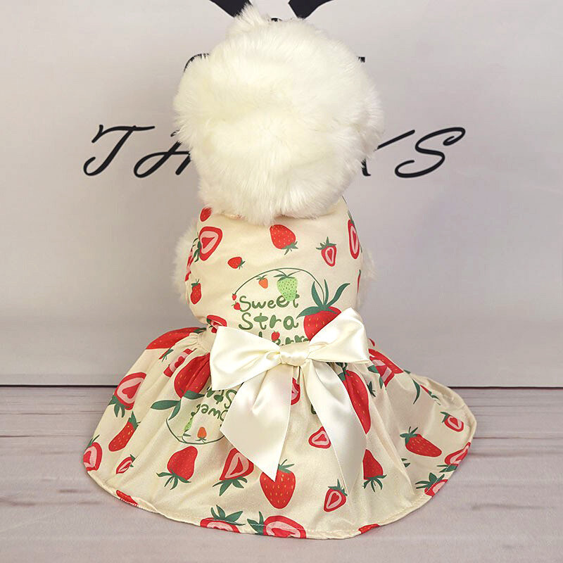 Ljetna odjeća za pse Strawberry Suknja Kamizol Uska suknja Mali pas Teddy Bichon Yorkshire Protiv linjanja