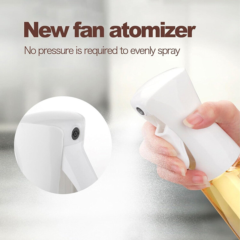 200 ml stiklinio butelio aliejaus purkštuvas, skirtas maisto ruošimui, salotoms, kepsniams ant grotelių, kepimui, gruzdinimui ir gruzdintuvėms, nuolatinis purškimas su porcijų valdymu