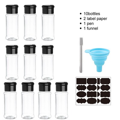 10/20 tk Vürtspurgid Soola- ja piprašeiker plastikust maitseainešeiker Pudelid Vürts Organiseerija Köök Vürtsiresti Vürtspurkide komplekt