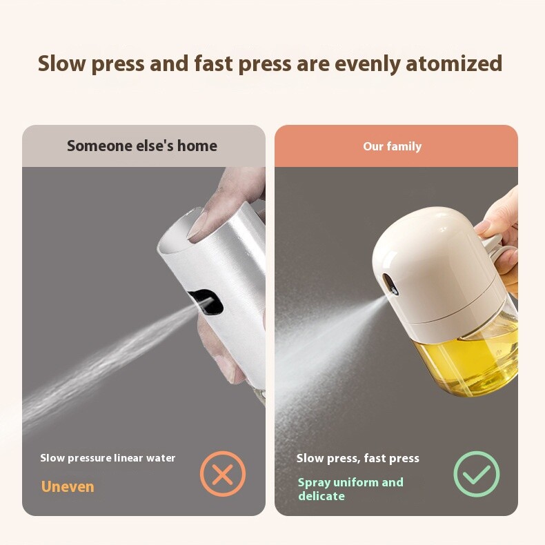 Purškiamas aliejaus purkštuvas, BBQ aliejaus butelis, salotų aliejaus purkštuvas oro gruzdintuvui