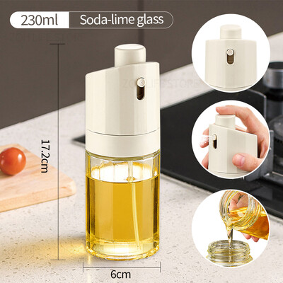 Naujas 230 ml nešiojamas stiklinis aliejaus purkštuvas virimo presui tipo alyvuogių aliejaus dozatoriaus buteliukas salotoms ant grotelių virtuvės kepimo piknikui