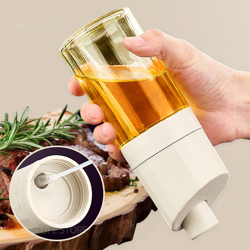 Uus 230 ml kaasaskantav klaasist õlipihusti toiduvalmistamiseks pressitud oliiviõli dosaatoriga pudel salati grilli köögi küpsetuspikniku jaoks