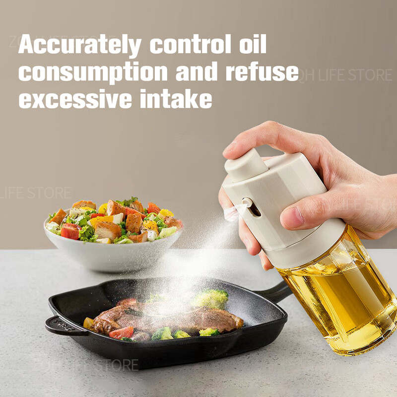 Uus 230 ml kaasaskantav klaasist õlipihusti toiduvalmistamiseks pressitud oliiviõli dosaatoriga pudel salati grilli köögi küpsetuspikniku jaoks