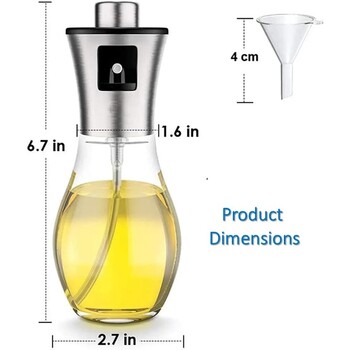 Ψεκαστήρας λαδιού για μαγείρεμα, 200ml Ψεκαστήρας ελαιόλαδου ψησίματος, μπάρμπεκιου, φορητό Oil Spritzer Kitchen Gadgets Μπουκάλι σπρέι λαδιού με χωνί