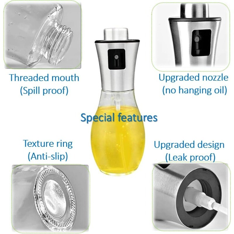 Ψεκαστήρας λαδιού για μαγείρεμα, 200ml Ψεκαστήρας ελαιόλαδου ψησίματος, μπάρμπεκιου, φορητό Oil Spritzer Kitchen Gadgets Μπουκάλι σπρέι λαδιού με χωνί
