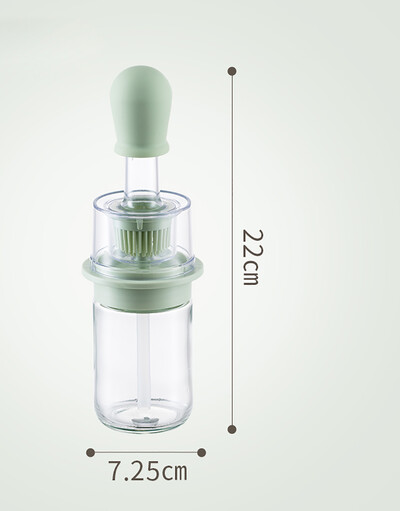 Alyvos stiklinis buteliukas su silikoniniu šepetėliu.