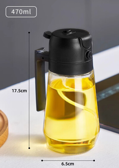 2 viename purškiamas aliejaus butelis Alyvuogių aliejaus dozatorius Nelaidus didelės talpos aliejaus purkštuvas salotoms ruošti ant grotelių ant grotelių kepimo virtuvėje