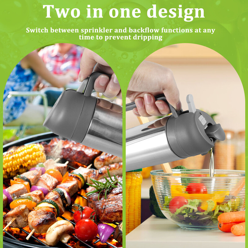 Aliejaus purškimo butelis 500 ml nerūdijančio plieno užpildomas aliejaus dozatoriaus butelis plačios burnos kepimo aliejaus purkštuvas, skirtas kepti orkaitėje