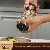 Y-186 klaaspipraveski käsitsi majapidamispulber seesami musta pipra veskid köök värskelt jahvatatud maitseainepudeli tööriistad