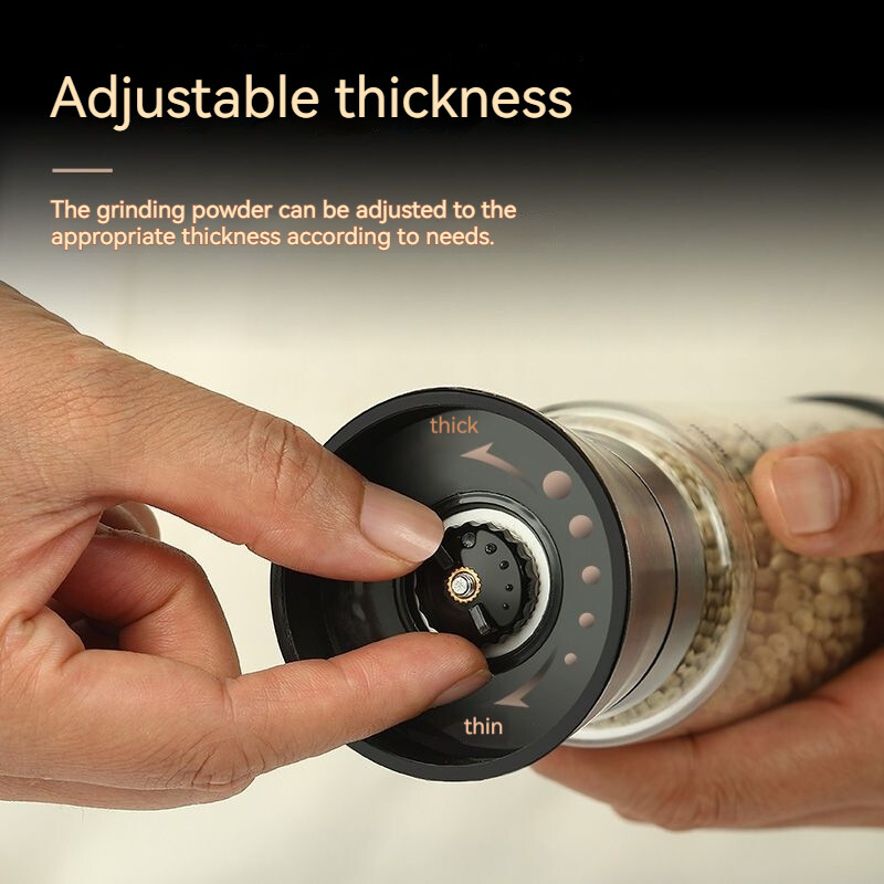 Y-186 klaaspipraveski käsitsi majapidamispulber seesami musta pipra veskid köök värskelt jahvatatud maitseainepudeli tööriistad