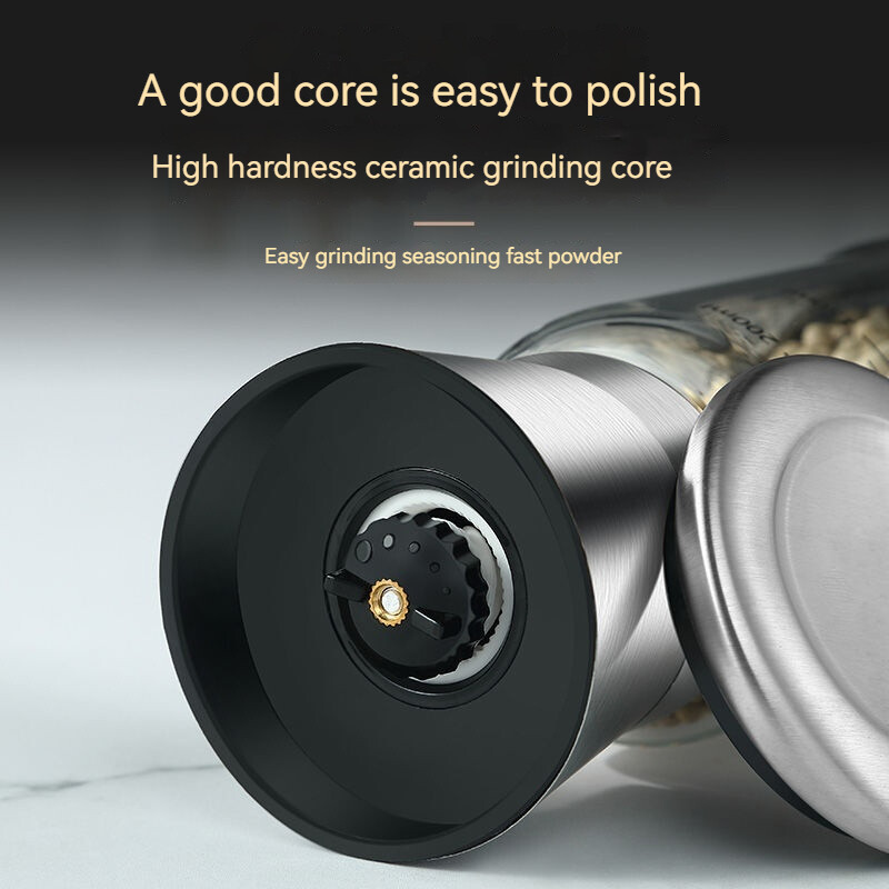 Y-186 klaaspipraveski käsitsi majapidamispulber seesami musta pipra veskid köök värskelt jahvatatud maitseainepudeli tööriistad