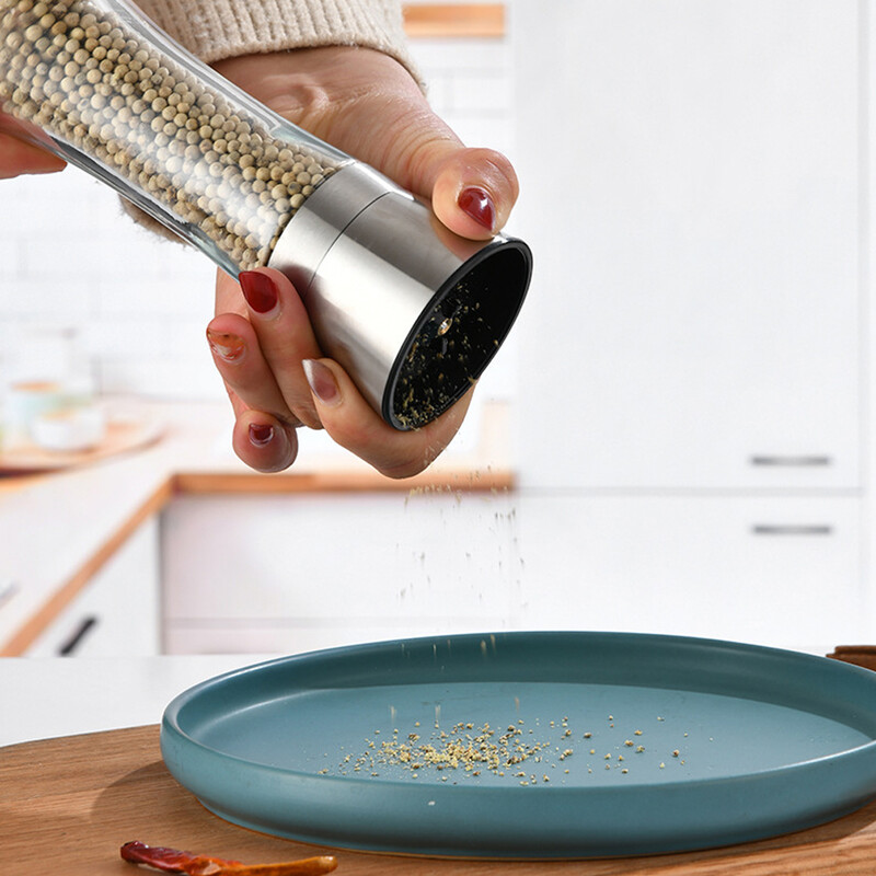 Käsitsi pipraveski reguleeritava jämeveskiga soola- ja pipraveskiga koduköögi roostevabast terasest klaasist