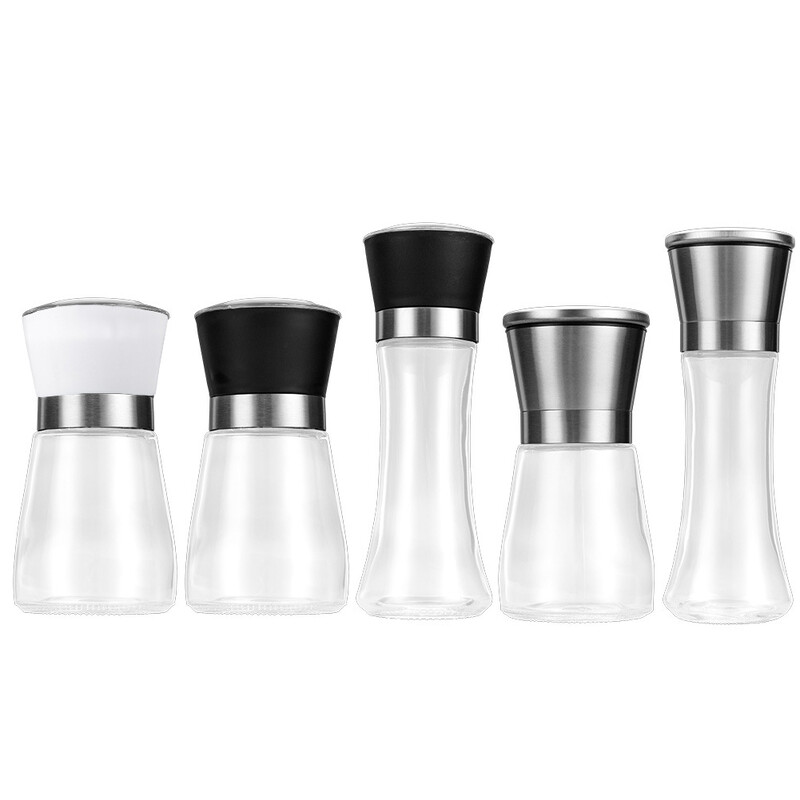 Käsitsi pipraveski reguleeritava jämeveskiga soola- ja pipraveskiga koduköögi roostevabast terasest klaasist