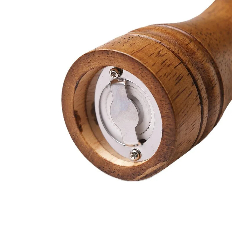 1vnt 5 colių ąžuolo druskos pipirų malūnėlis kieto medžio prieskonių pipirų malūnėlis virtuvės maisto ruošimo įrankis Daugiafunkcis prieskonių buteliukas