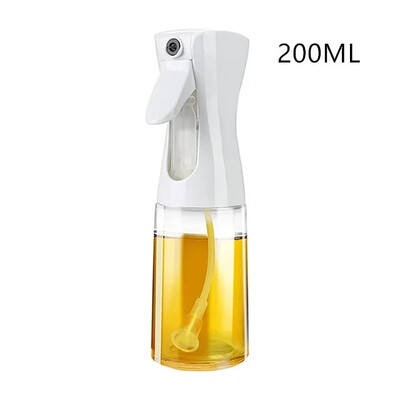 Sticlă de sticlă cu pulverizare pentru ulei, 200 ml, dozator de ulei de măsline, borcan de ulei pentru grătar, oțet de copt, sos de soia, pulverizator, recipiente, gadgeturi de bucătărie
