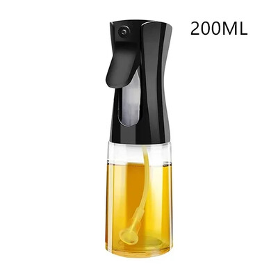 Sticlă de sticlă cu pulverizare pentru ulei, 200 ml, dozator de ulei de măsline, borcan de ulei pentru grătar, oțet de copt, sos de soia, pulverizator, recipiente, gadgeturi de bucătărie