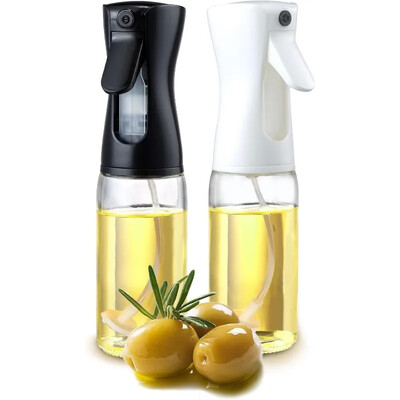 Sticlă de sticlă cu pulverizare pentru ulei, 200 ml, dozator de ulei de măsline, borcan de ulei pentru grătar, oțet de copt, sos de soia, pulverizator, recipiente, gadgeturi de bucătărie