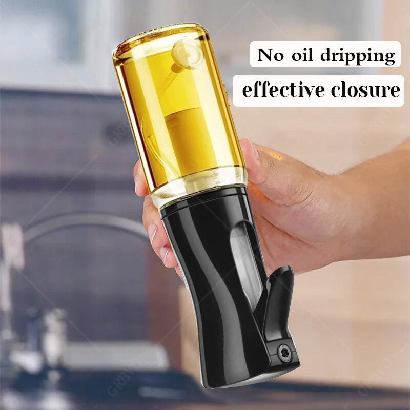 Sticlă de sticlă cu pulverizare pentru ulei, 200 ml, dozator de ulei de măsline, borcan de ulei pentru grătar, oțet de copt, sos de soia, pulverizator, recipiente, gadgeturi de bucătărie