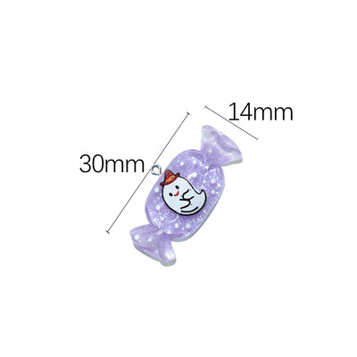 10db Halloween Pumpkin Ghost Candy lapos hátú Cabochon Resin Charms Scrapbooking dekoráció barkács ékszerkészítési kiegészítők